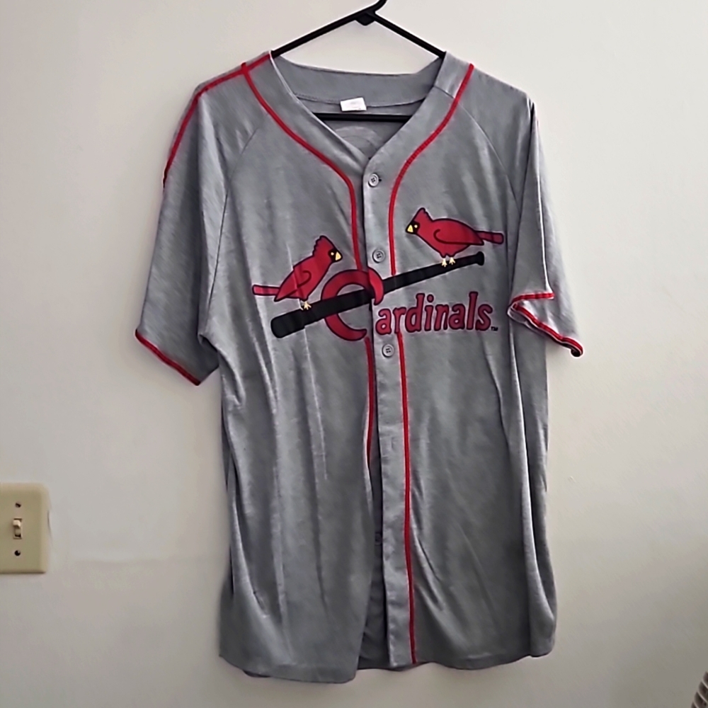 Medium Vintage Retro St Louis‎ Cardinals Gray Jersey